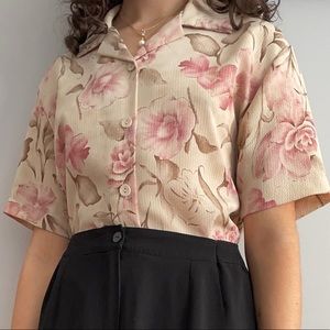 🌸 Vintage floral print blouse | Chemise à fleurs vintage
